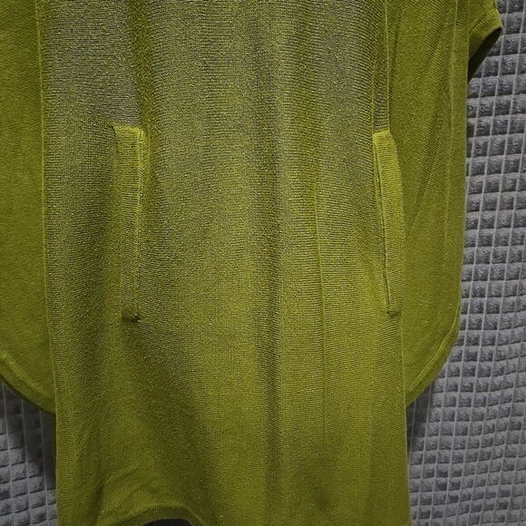 Chaus Sweater Poncho Shawl Top SzM/L Green Oversized Knit Cowl Boho Chic Pacha - Picture 7 of 16